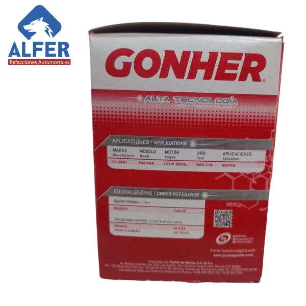 Filtro de aceite Gonher G241 - Imagen 3