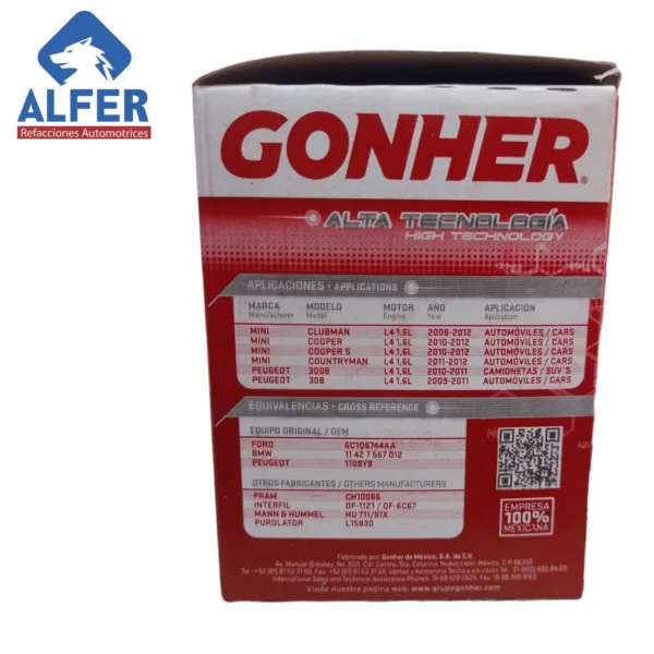 Filtro de aceite Gonher G341 - Imagen 3