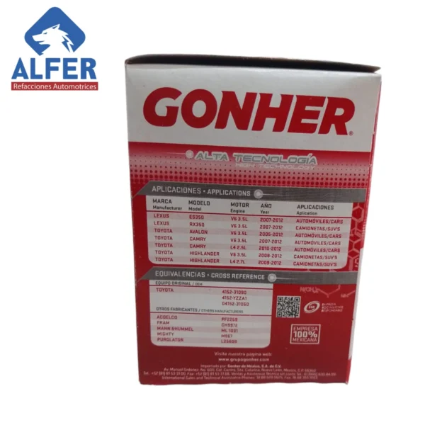 Filtro de aceite Gonher G912 - Imagen 3