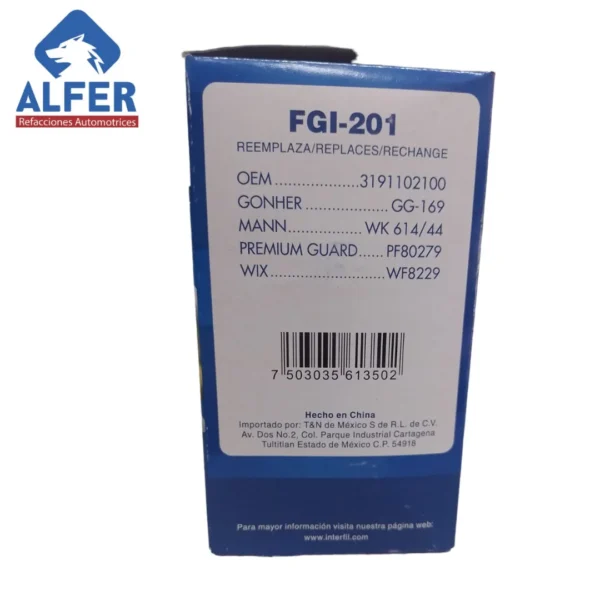 Filtro de gasolina Interfil FGI-201 = GG169 - Imagen 3