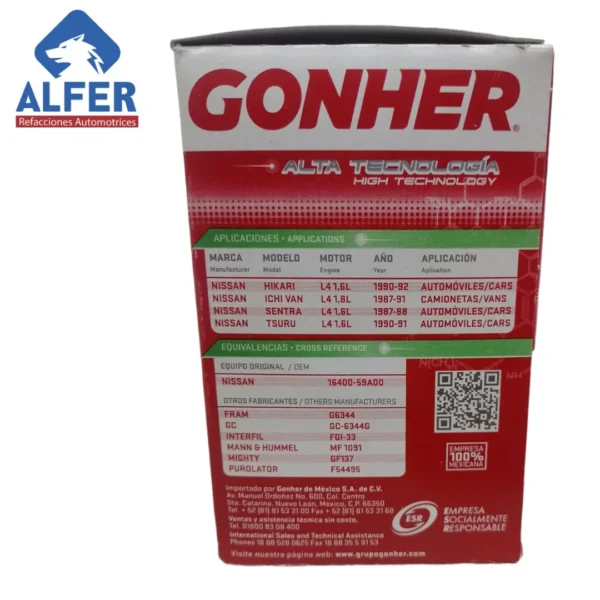 Filtro de gasolina Gonher GG39 - Imagen 3