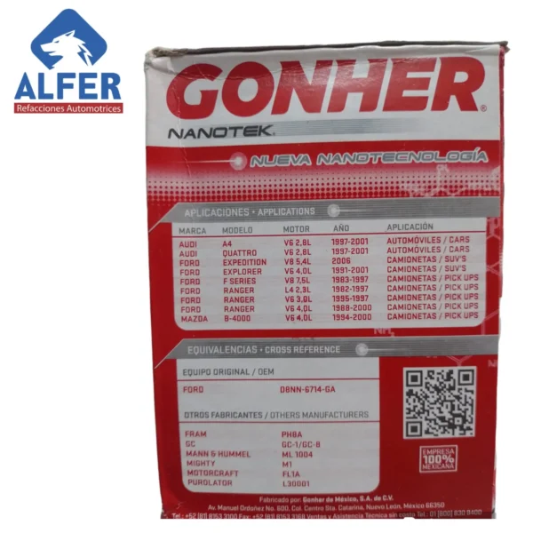 Filtro de aceite Gonher GP1 - Imagen 3