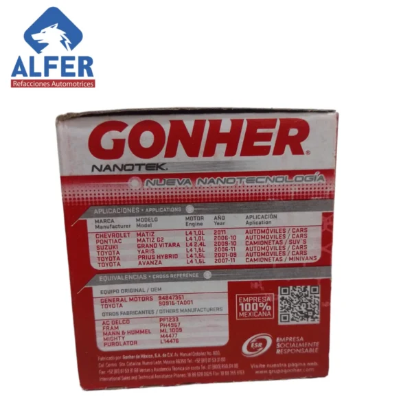 Filtro de aceite Gonher GP157 - Imagen 3