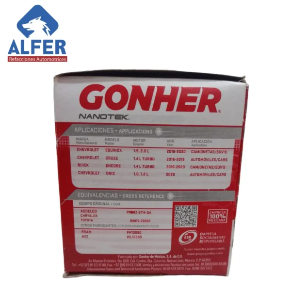 Filtro de aceite Gonher GP2304 - Imagen 3