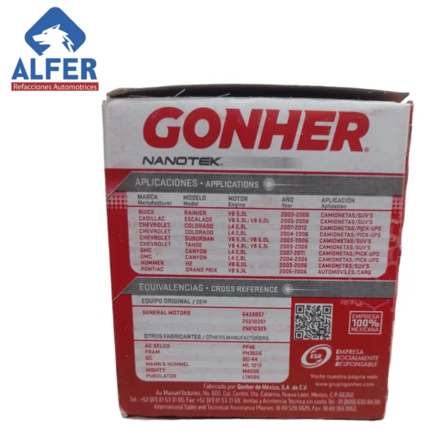 Filtro de aceite Gonher GP44 - Imagen 3