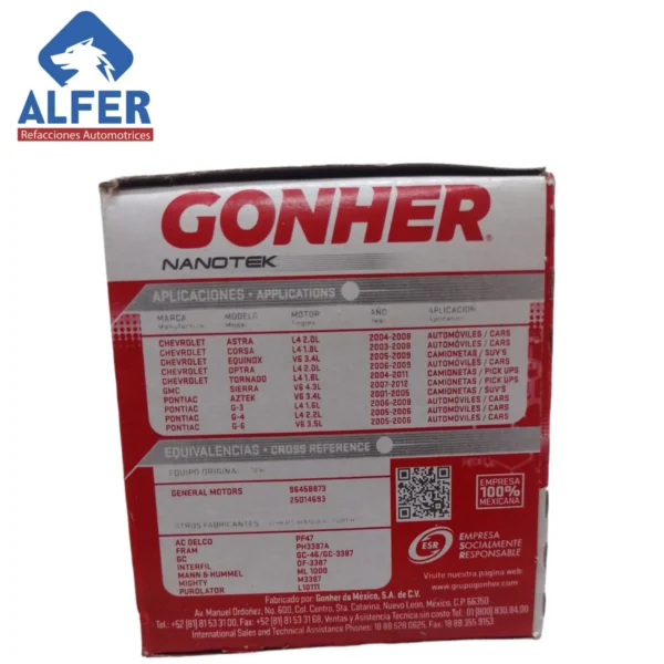 Filtro de aceite Gonher GP46 - Imagen 3