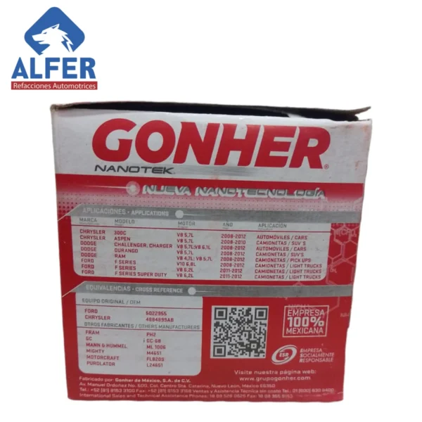 Filtro de aceite Gonher GP68 - Imagen 3