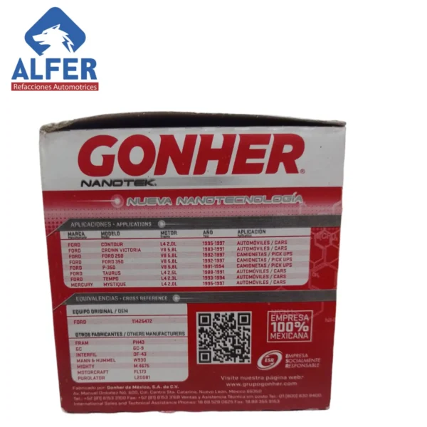 Filtro de aceite Gonher GP9 - Imagen 3