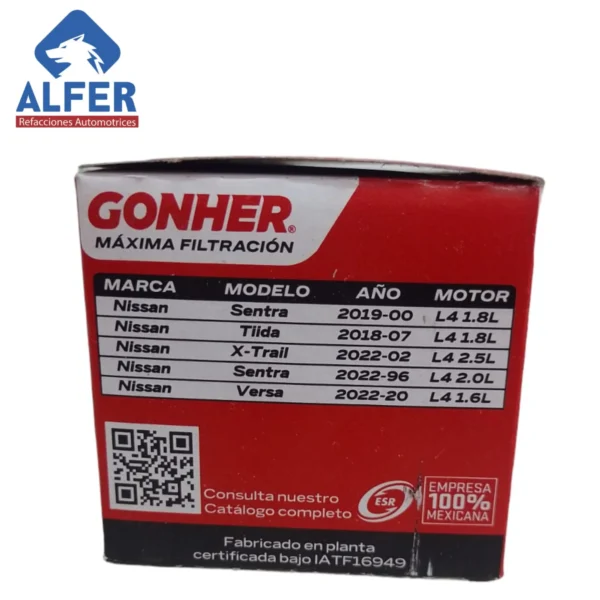 Filtro de aceite Gonher GP9 - Imagen 3