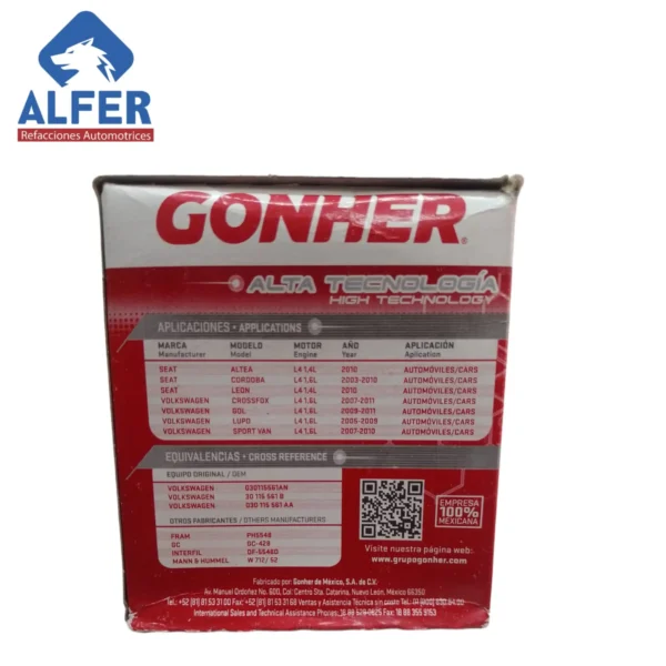 Filtro de aceite Gonher GP428 - Imagen 2