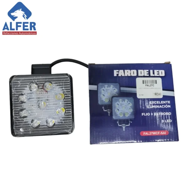 Faro cuadrado de 9 leds