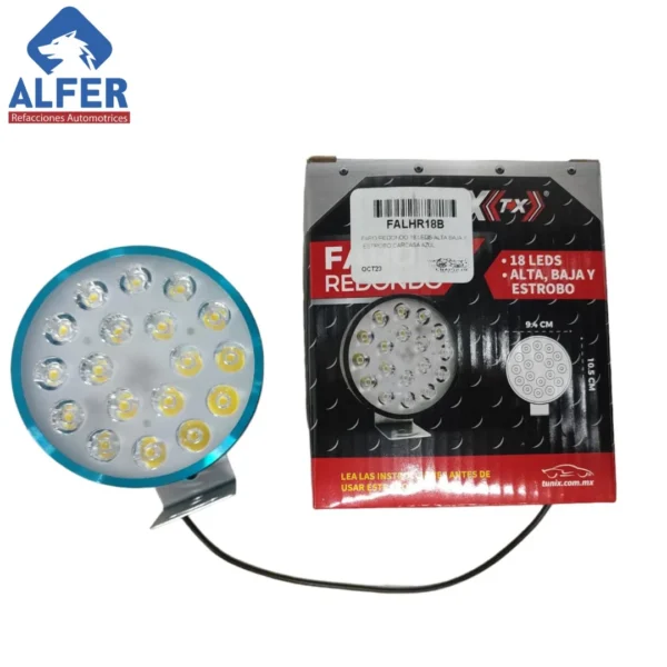 Faro redondo de 18 leds