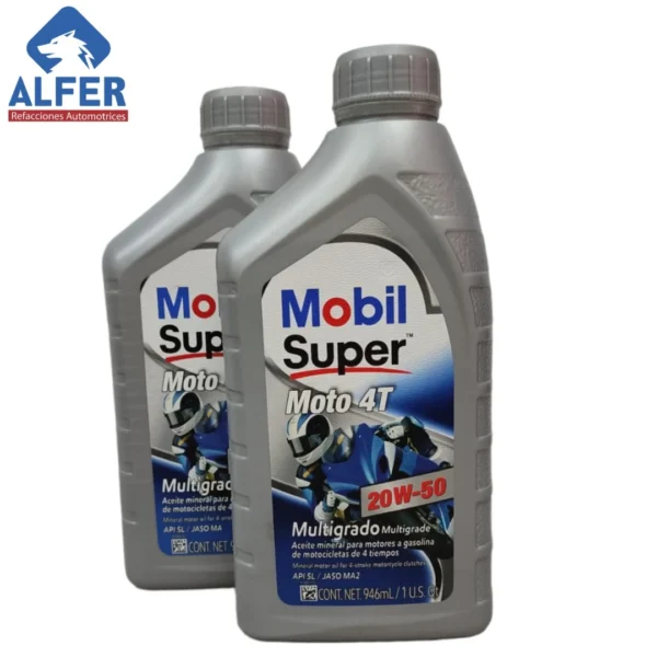 Aceite para moto 20 W 50 Mobil