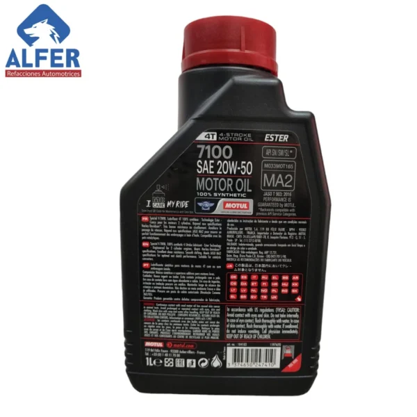 Aceite para moto 20 W 50 Motul 7100 - Imagen 3