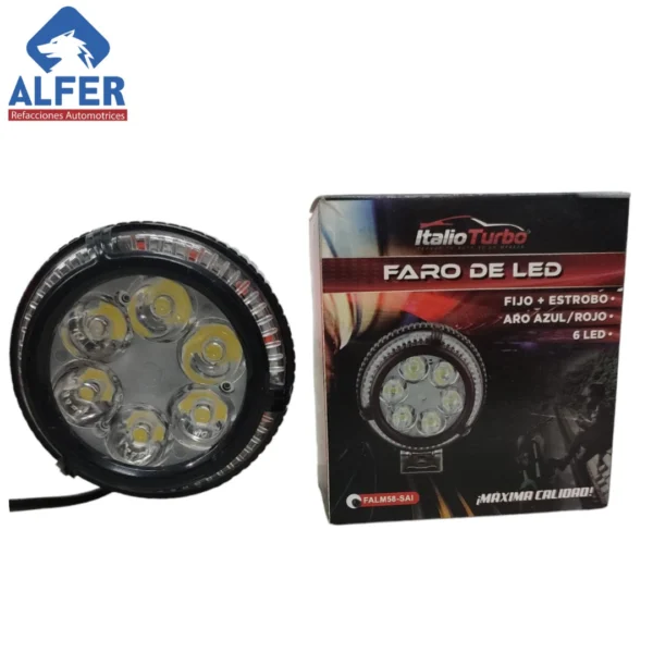 Faro de led para moto 6 leds Italio Turbo